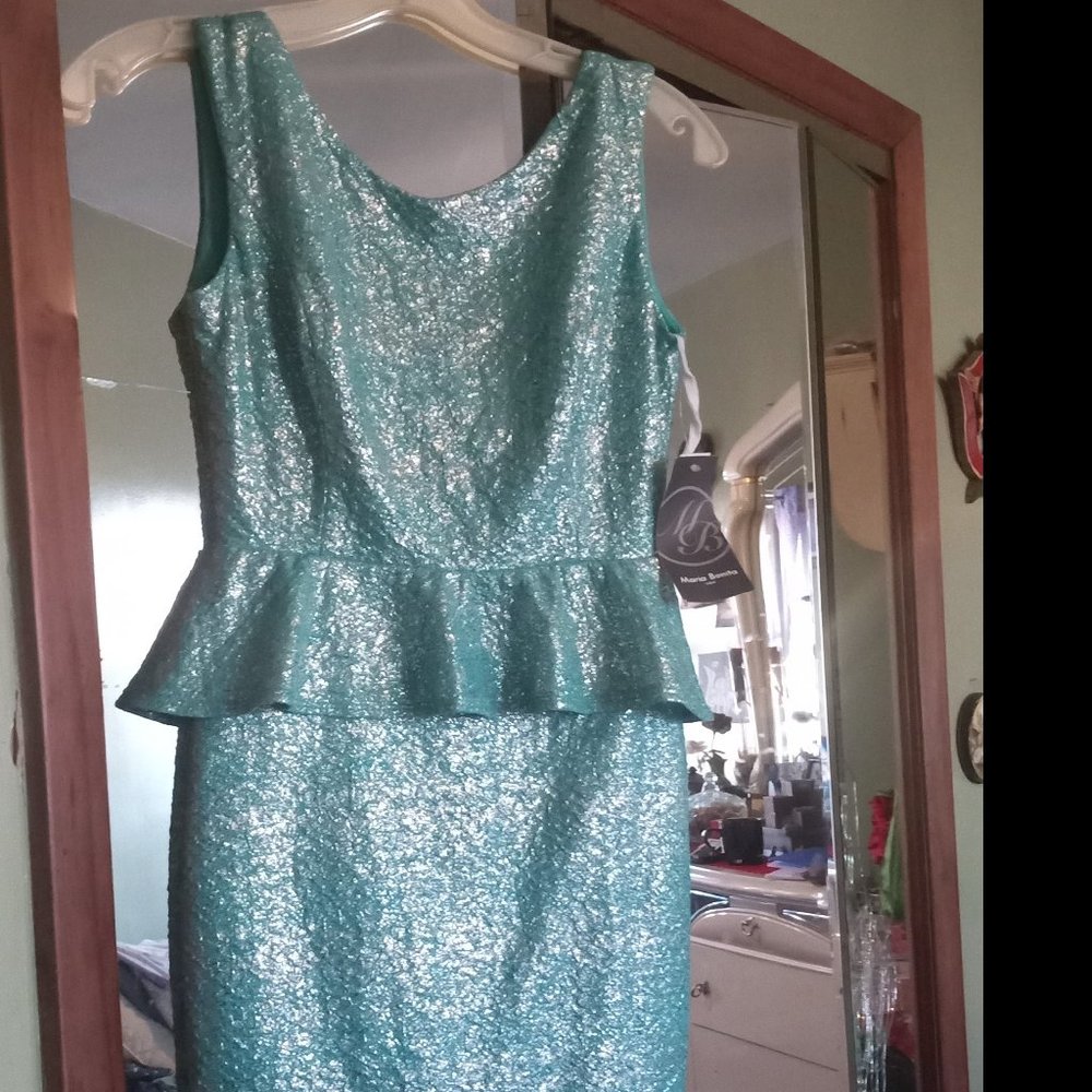 Mint Green/Silver Shimmer Dress
